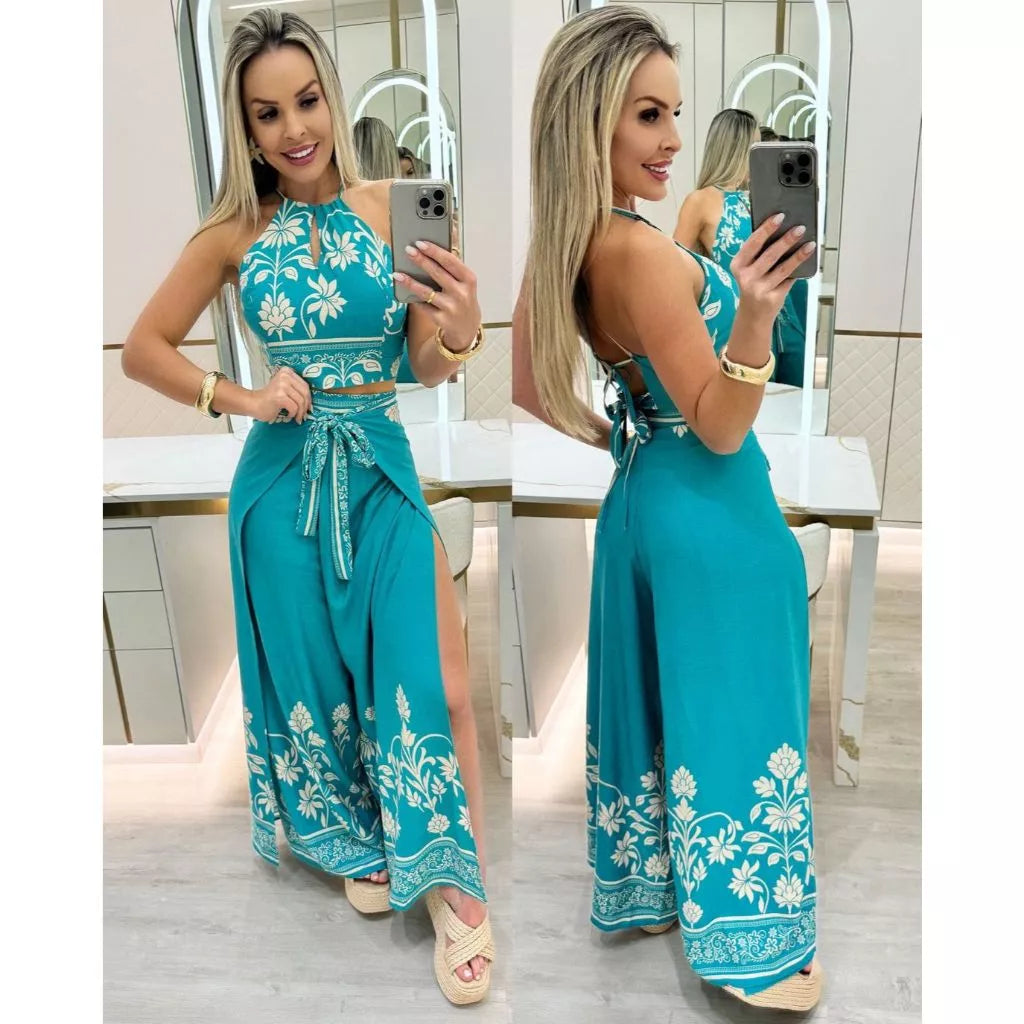 Conjunto Calça e Cropped Lunna