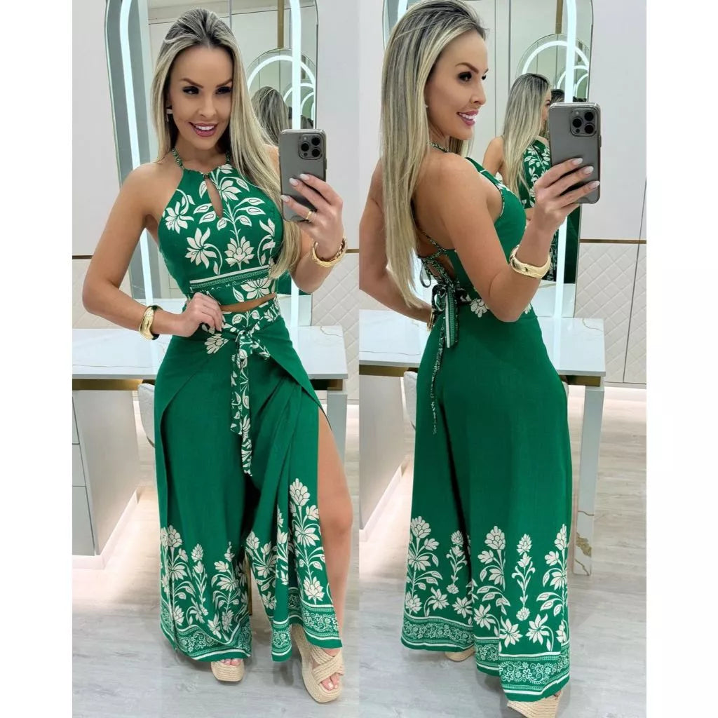 Conjunto Calça e Cropped Lunna